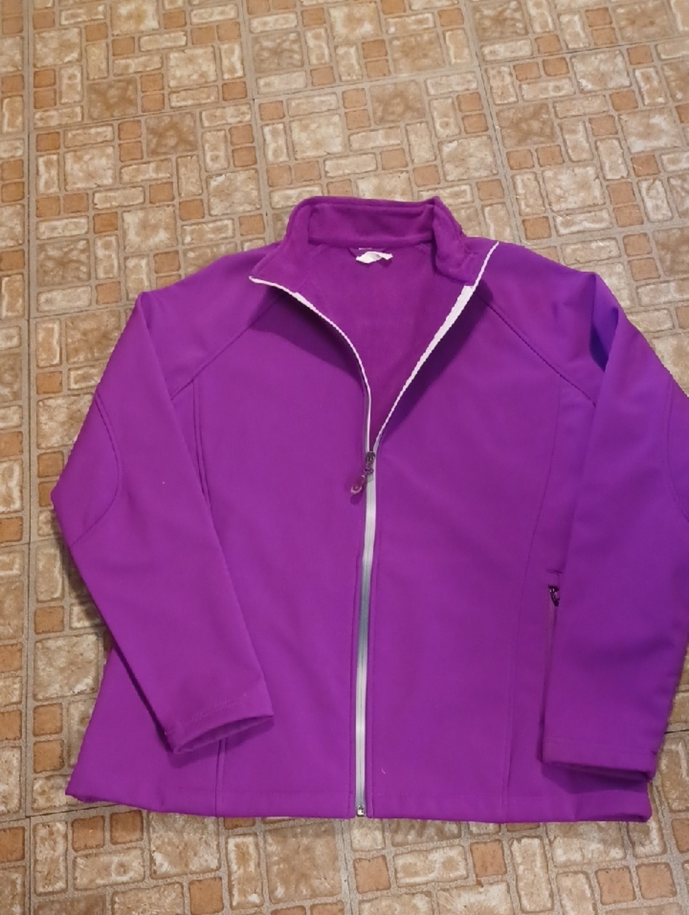Ideology Women's Zip-Up Active Jacket in Bright Purple Xlarge